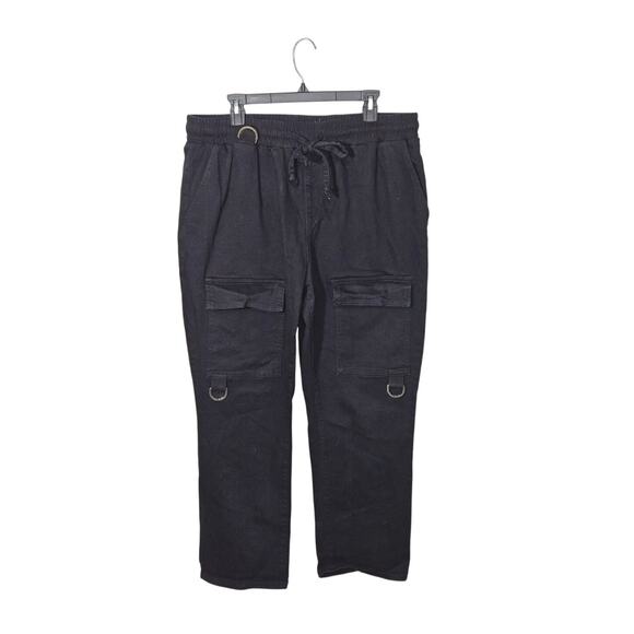 Aphrodite Hot Topic Black Cargo Pants Size XL Drawstring Waist Stretch Punk Goth - Picture 2 of 7